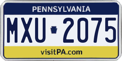 PA license plate MXU2075