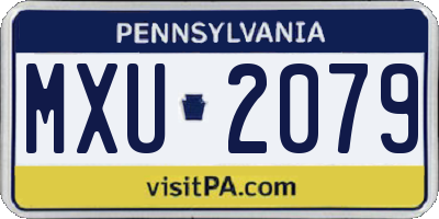 PA license plate MXU2079