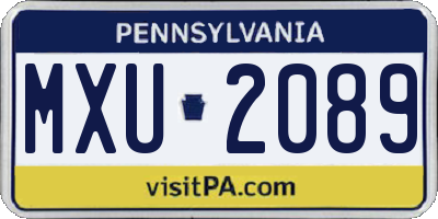 PA license plate MXU2089