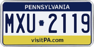 PA license plate MXU2119