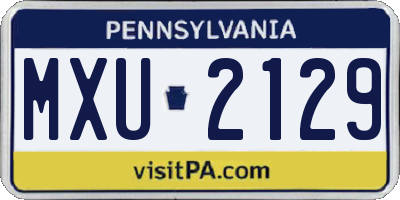 PA license plate MXU2129