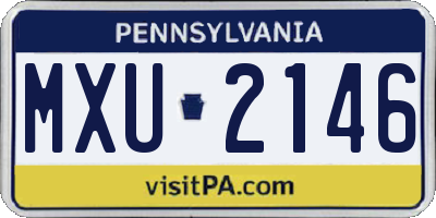 PA license plate MXU2146