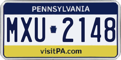 PA license plate MXU2148