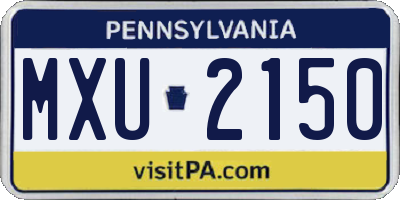 PA license plate MXU2150