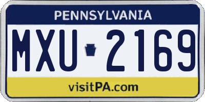 PA license plate MXU2169