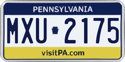 PA license plate MXU2175