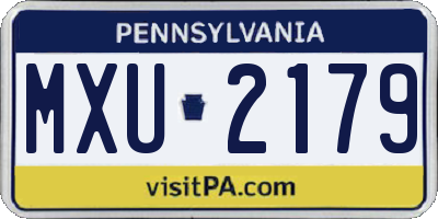 PA license plate MXU2179