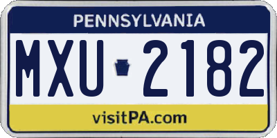 PA license plate MXU2182