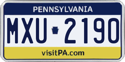 PA license plate MXU2190