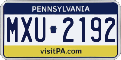 PA license plate MXU2192