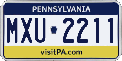 PA license plate MXU2211