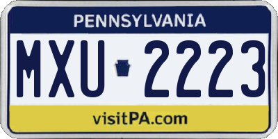 PA license plate MXU2223