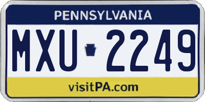 PA license plate MXU2249