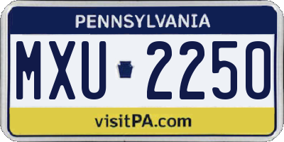 PA license plate MXU2250