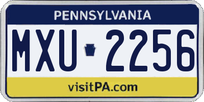 PA license plate MXU2256