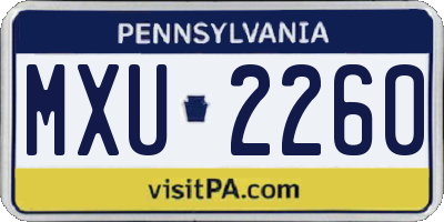 PA license plate MXU2260