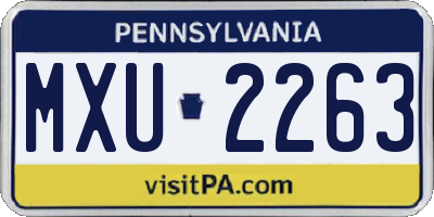 PA license plate MXU2263