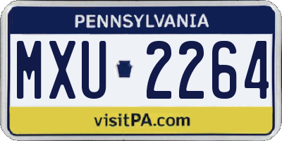 PA license plate MXU2264