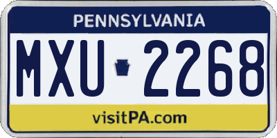 PA license plate MXU2268