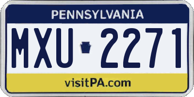 PA license plate MXU2271