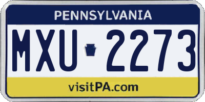 PA license plate MXU2273