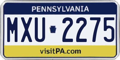 PA license plate MXU2275