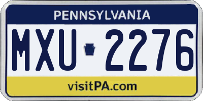 PA license plate MXU2276