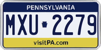 PA license plate MXU2279