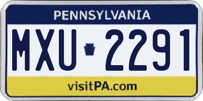 PA license plate MXU2291