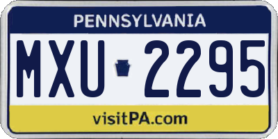 PA license plate MXU2295