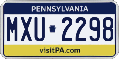 PA license plate MXU2298