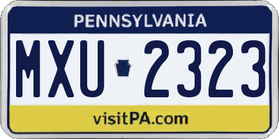 PA license plate MXU2323