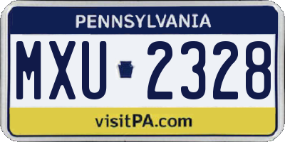 PA license plate MXU2328