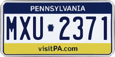 PA license plate MXU2371