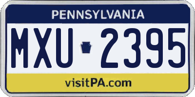 PA license plate MXU2395