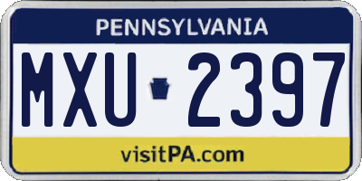 PA license plate MXU2397