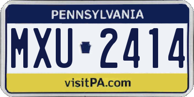 PA license plate MXU2414