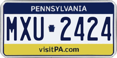 PA license plate MXU2424