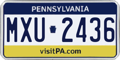 PA license plate MXU2436