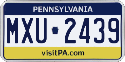 PA license plate MXU2439