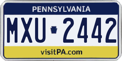 PA license plate MXU2442