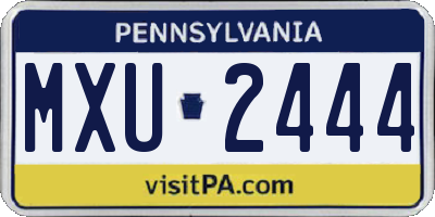 PA license plate MXU2444