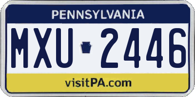 PA license plate MXU2446