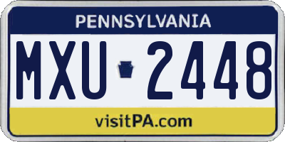 PA license plate MXU2448