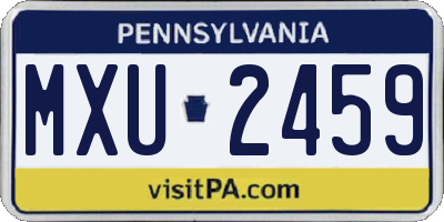 PA license plate MXU2459