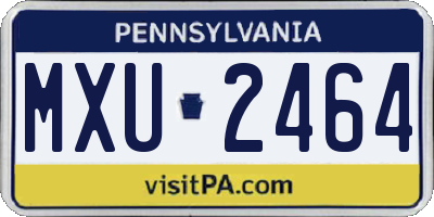 PA license plate MXU2464