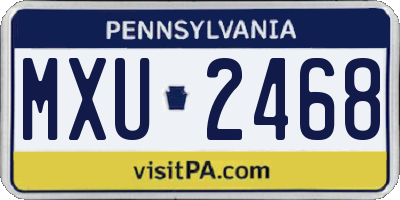 PA license plate MXU2468