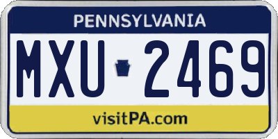 PA license plate MXU2469