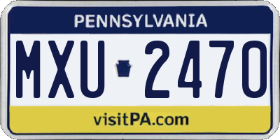 PA license plate MXU2470