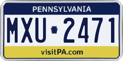 PA license plate MXU2471